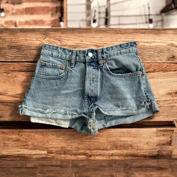 ZARA Women's Denim Blue Cutoff Shorts Size US 2 - Picture 1 of 6